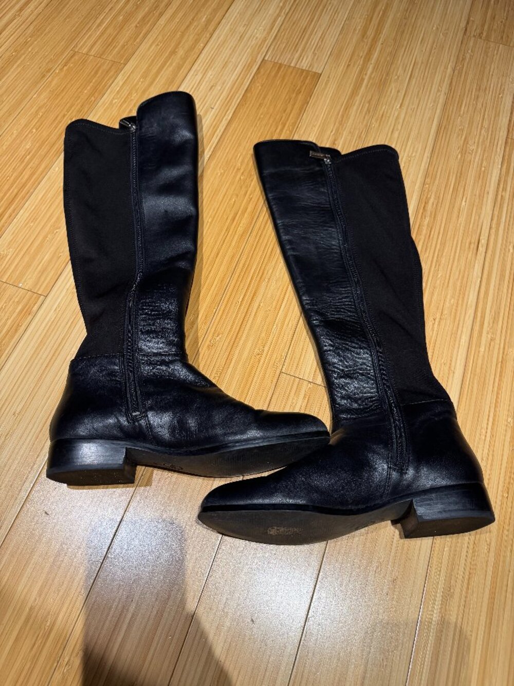 MICHAEL Michael Kors Black Leather Stretch Knee High Riding Boots Size 8